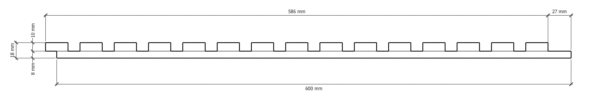 Eik spilepanel – 26 × 10 mm med 14 mm mellomrom - Bilde 7