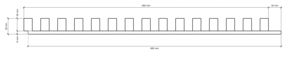 Eik spilepanel – 20 × 30 mm med 20 mm mellomrom - Bilde 4