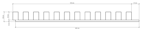 Eik spilepanel – 26 × 40 mm med 24 mm mellomrom - Bilde 5