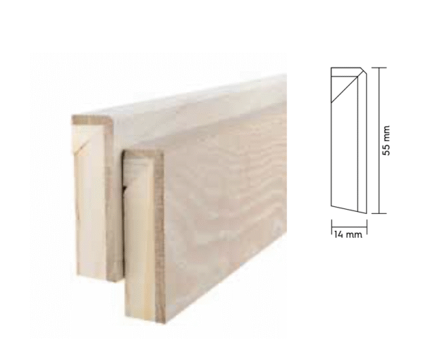 Gulvlist, Eik, Live Matt lakk, 14x55x2180mm - Bilde 2