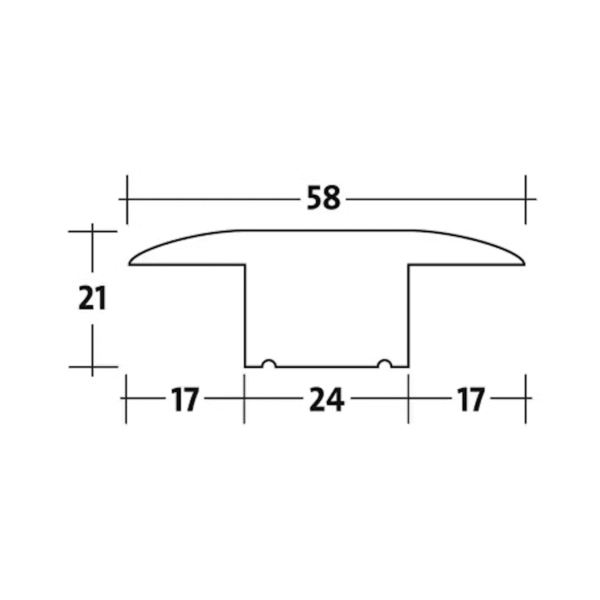 Massiv T-list Eik, ubehandlet, 21x58x2200mm - Bilde 2