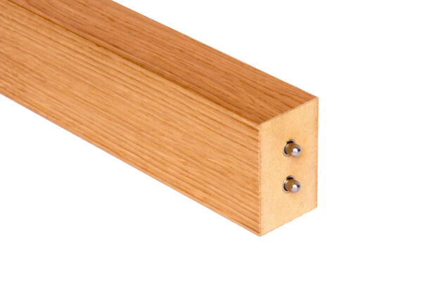 Frittstående eikespile – 40 × 60 × 2750 mm med monteringssett for tak og gulv. - Bilde 2