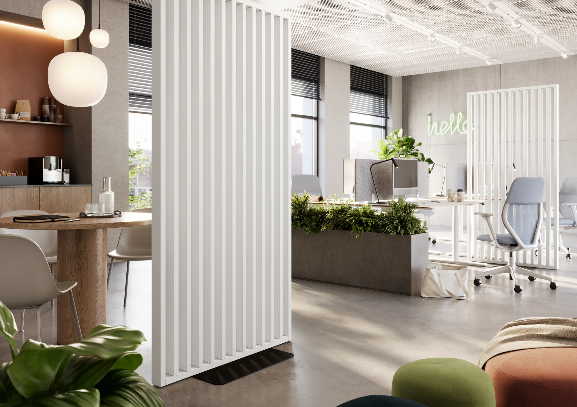 Frittstående spilevegg med base 30×70 med 50 mellomrom – Finish Foil (Hvit Matt) Frittstående spilevegg med base 30×70 med 50 mellomrom – Finish Foil (Hvit Matt) - Bilde 2