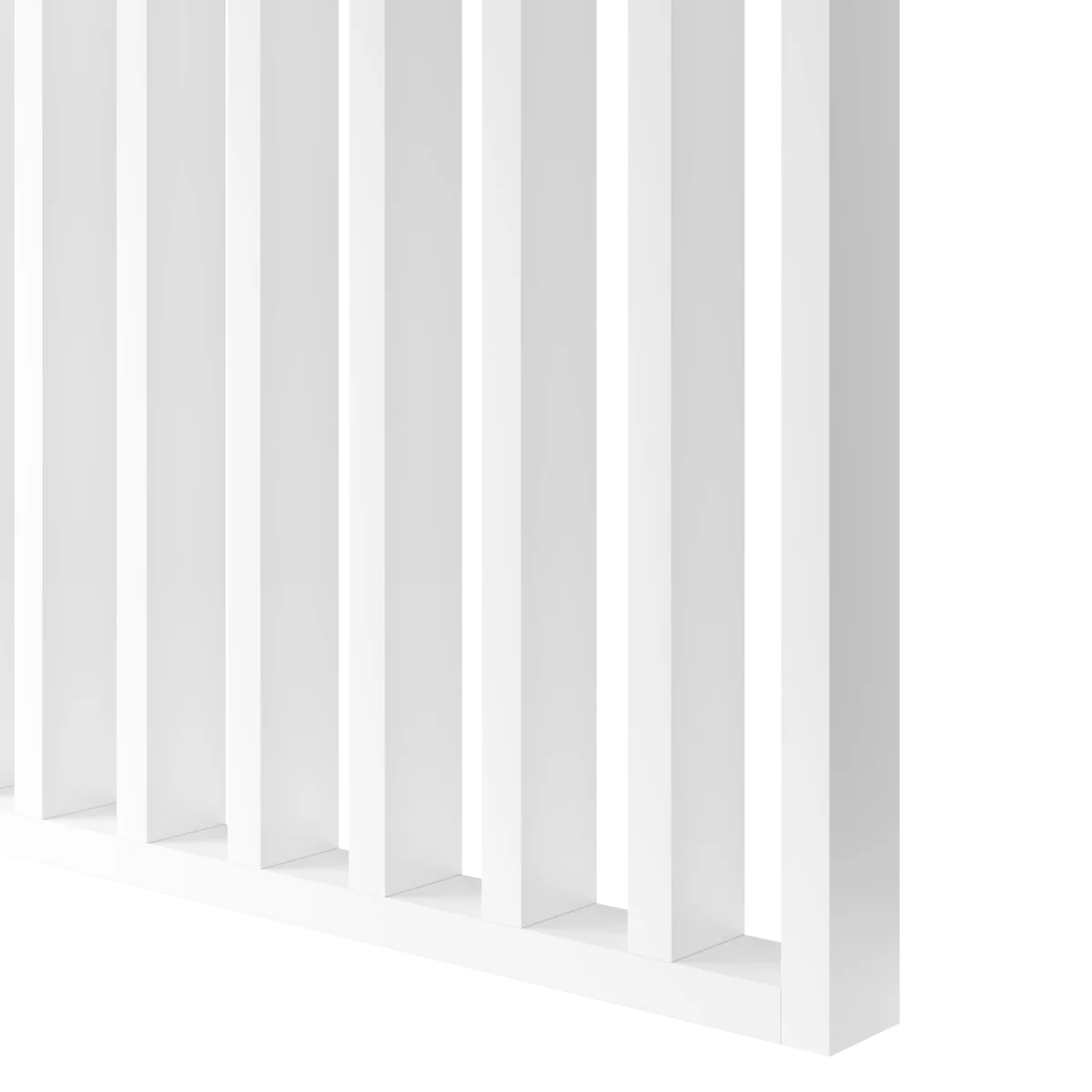 Frittstående spilevegg med base 30×70 med 50 mellomrom – Finish Foil (Hvit Matt) Frittstående spilevegg med base 30×70 med 50 mellomrom – Finish Foil (Hvit Matt) - Bilde 3