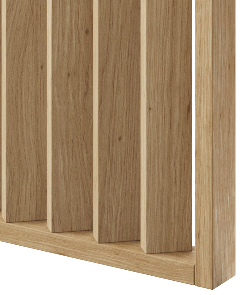 Frittstående spilevegg 30×70 med 50 mellomrom – Finish Foil (Natur Eik) Frittstående spilevegg 30×70 med 50 mellomrom – Finish Foil (Natur Eik) - Bilde 4