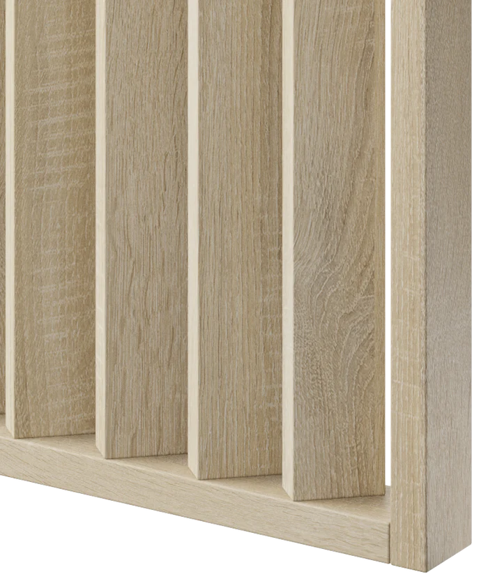 Frittstående spilevegg 30×70 med 50 mellomrom – Finish Foil (Sonoma Eik) Frittstående spilevegg 30×70 med 50 mellomrom – Finish Foil (Sonoma Eik) - Bilde 4