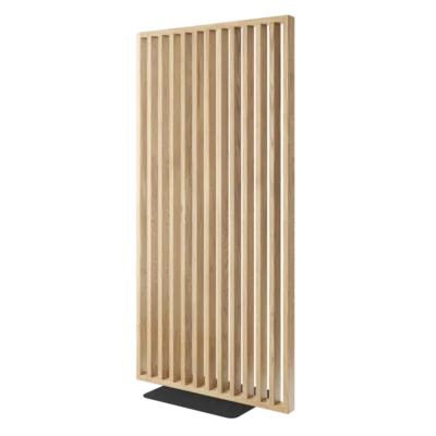 Frittstående spilevegg med base 30×70 med 50 mellomrom – Ekte eikefiner Ubehandlet