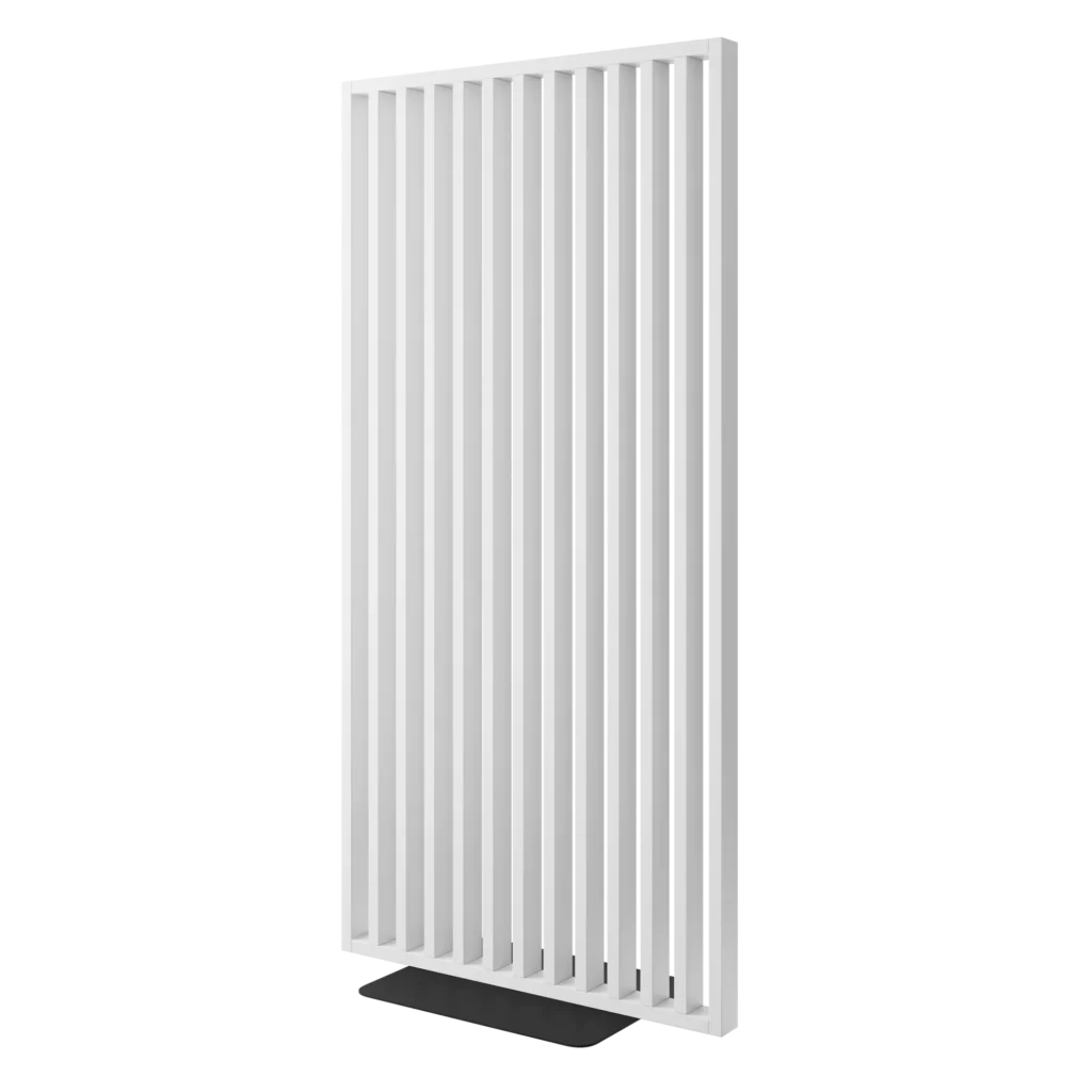 Frittstående spilevegg med base 30×70 med 50 mellomrom – Finish Foil (Hvit Matt)