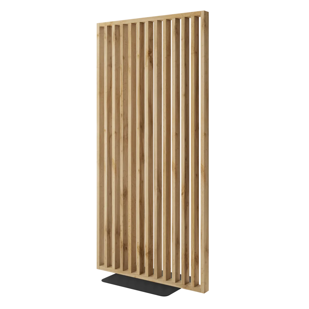 Frittstående spilevegg med base 30×70 med 50 mellomrom – Finish Foil (Wotan Eik)