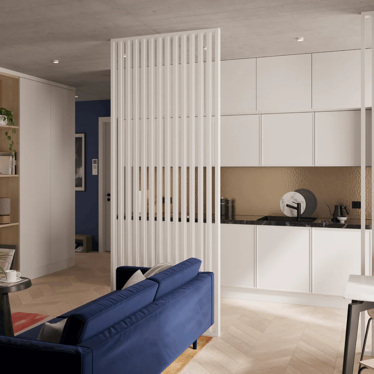 Frittstående spilevegg 30×70 med 50 mellomrom – Finish Foil (Hvit Matt) Frittstående spilevegg 30×70 med 50 mellomrom – Finish Foil (Hvit Matt) - Bilde 3