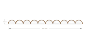 Lameller på stoff – VAG – naturlig eikefinér