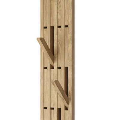 Veggpanel med knagger – Branché – naturlig eikefinér